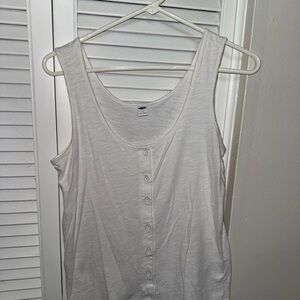 Old Navy White Button-Front Tank Top